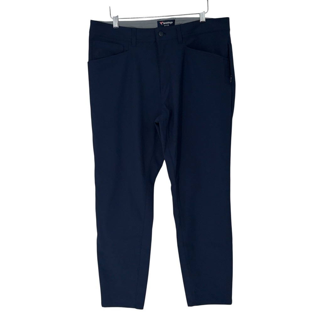 Birddogs Mens Pants Size 34x32 Navy Blue Stretch Performance Golf Chino Trousers